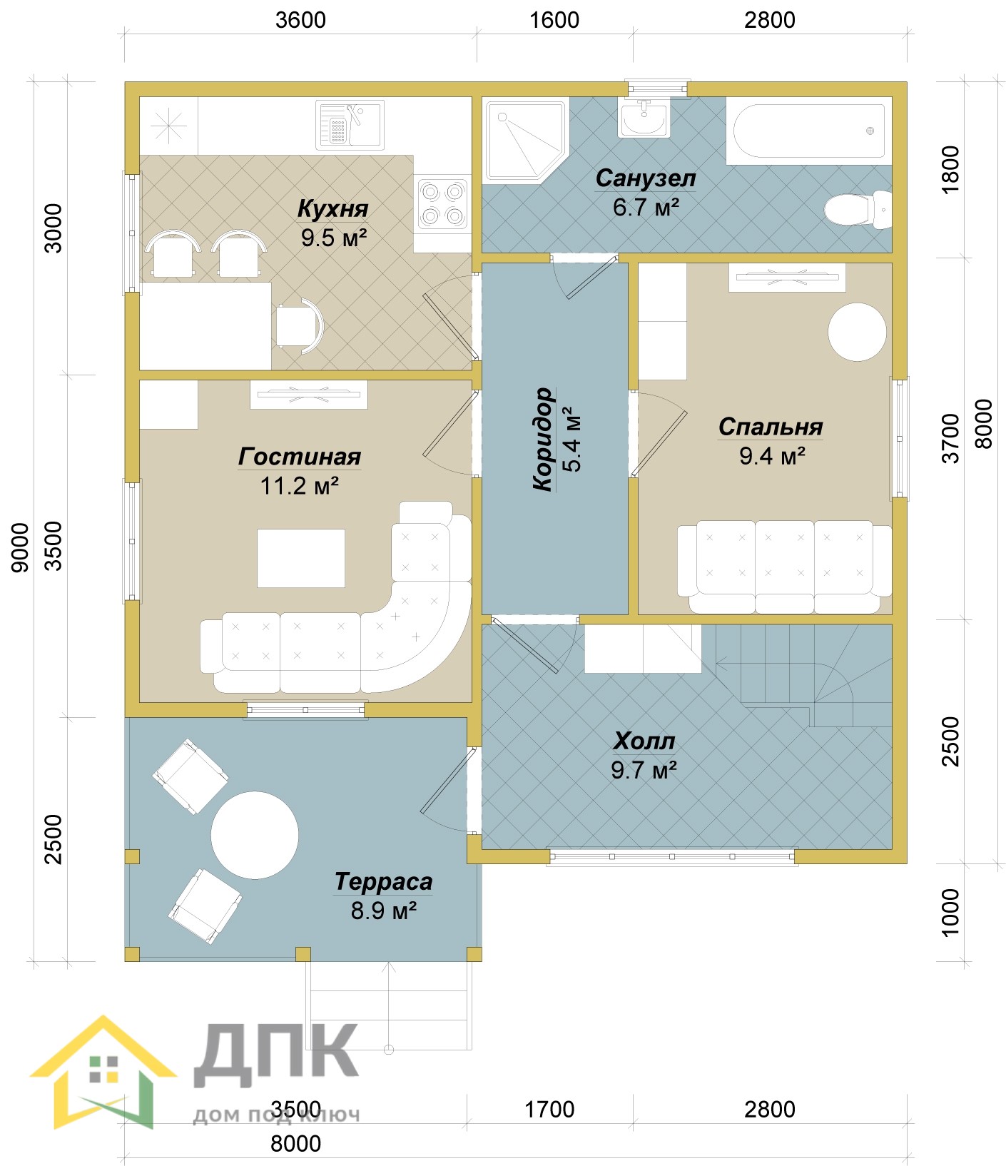 Каркасный дом БСУ-КД 15 Каркасный дом БСУ-КД 15